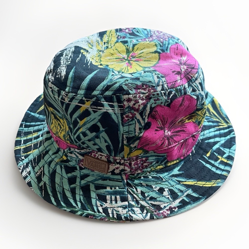 VANS Bucket Hat Unisex One Size Hawaiian Floral Pattern Beach Retro Style EUC